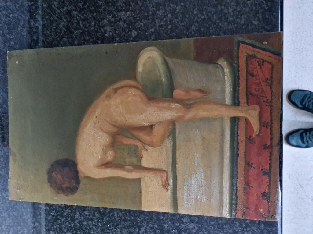 1835/ 1860 badende dame/  P.Siegelinck., Antiek en Kunst, Ophalen of Verzenden