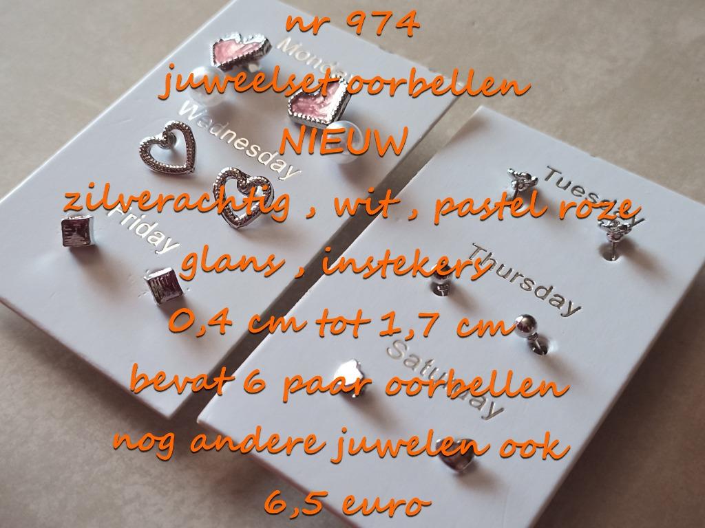 974. Juweelset : oorbellen , NIEUW , @LAATSTE STUK@ verzend, Handtassen en Accessoires, Oorbellen, Nieuw, Knopjes of Stekers, Overige materialen