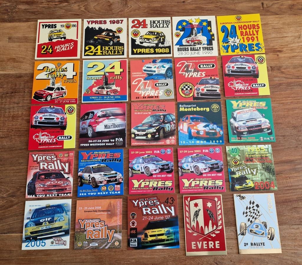 Herdenkings plaatjes 24h rally van ieper, Enlèvement ou Envoi, Utilisé
