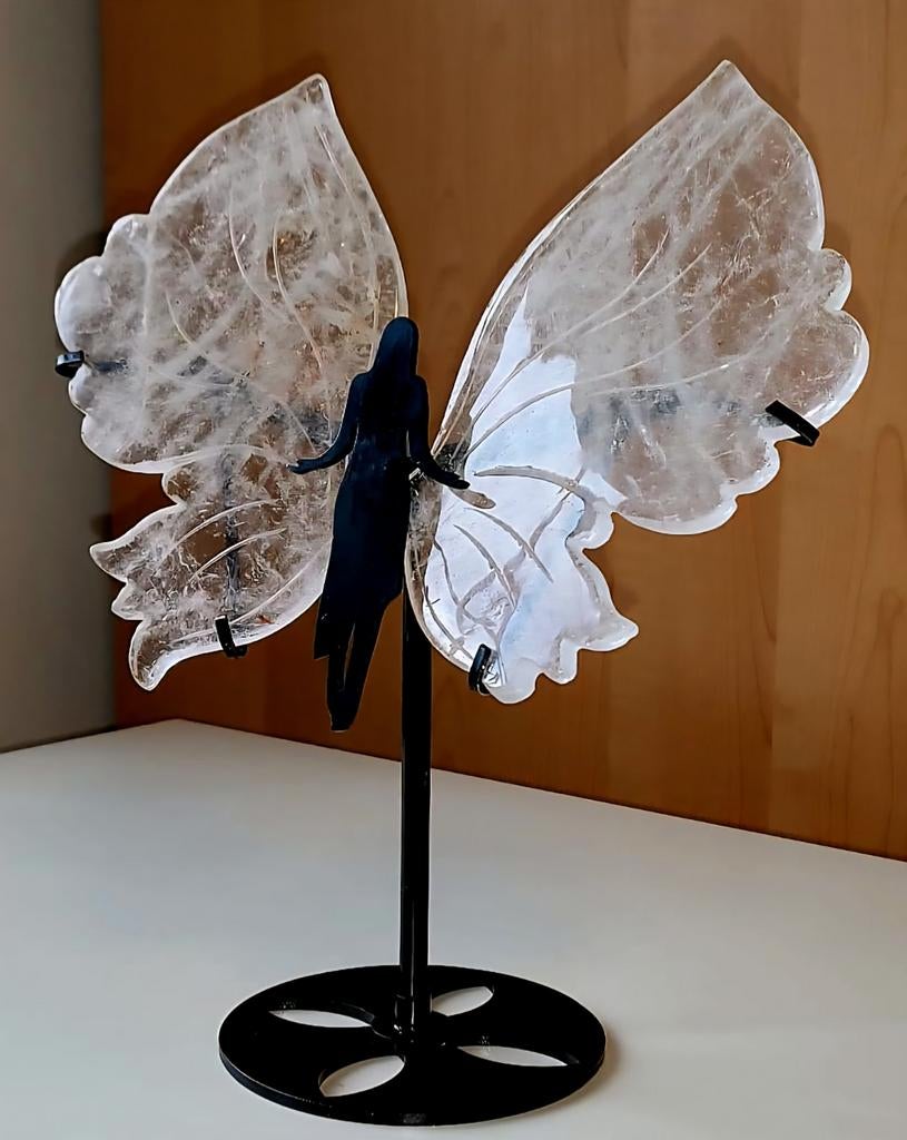 Unieke engel met vleugels van echt bergkristal – handgeslepe, Enlèvement ou Envoi