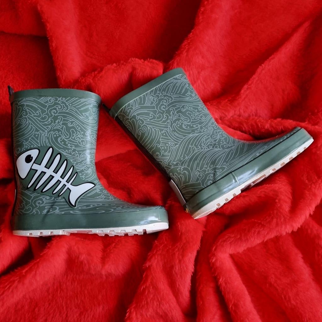 Go Banana's Fishbone regenlaarzen Junior legergroen, Ophalen of Verzenden, Zo goed als nieuw