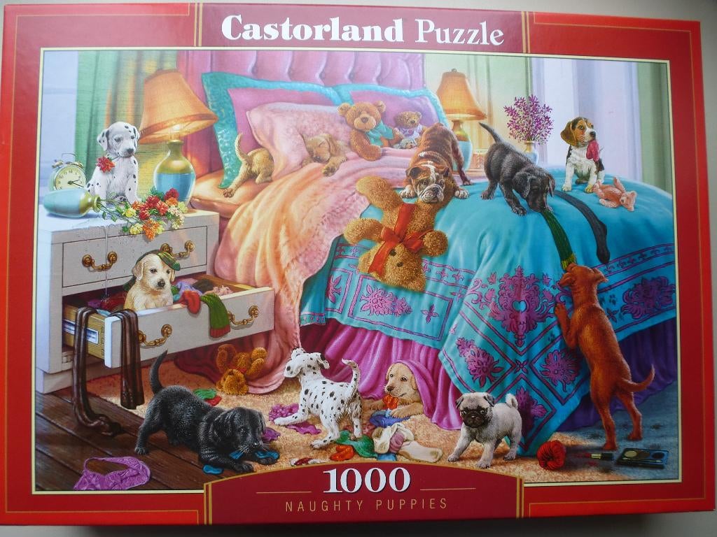 puzzel  afbeelding met hondjes  1000 stuks, Ophalen of Verzenden, 500 t/m 1500 stukjes, Zo goed als nieuw, Legpuzzel