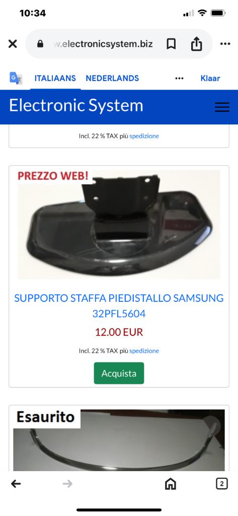 Voet TV support, Ophalen