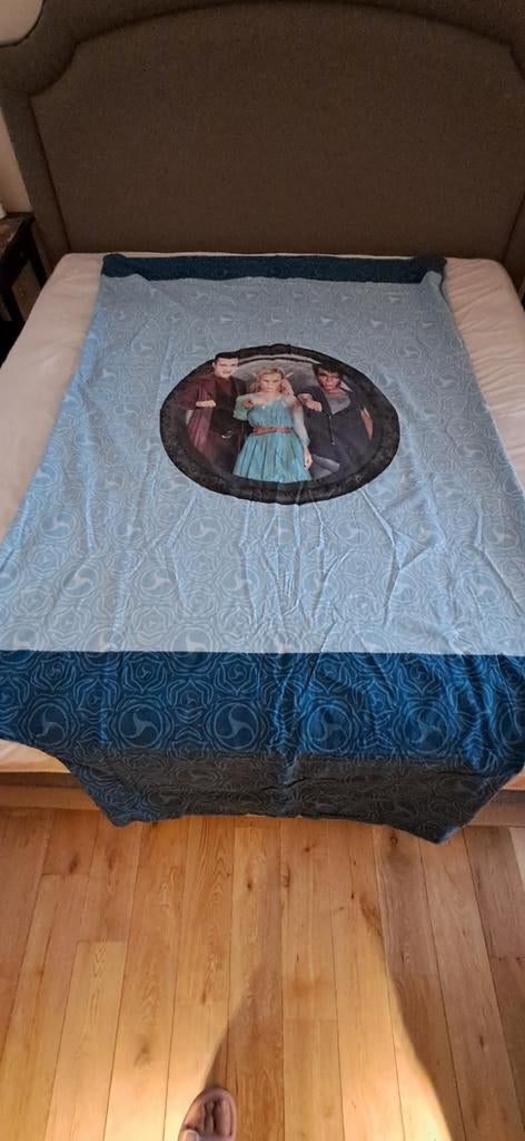 Grijze dekbedovertrek+ kussensloop Nachtwacht van Studio 100, Ophalen, Gebruikt, Dekbedovertrek