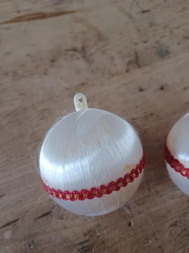 Vintage satijnen kerstballen, Diversen, Ophalen of Verzenden
