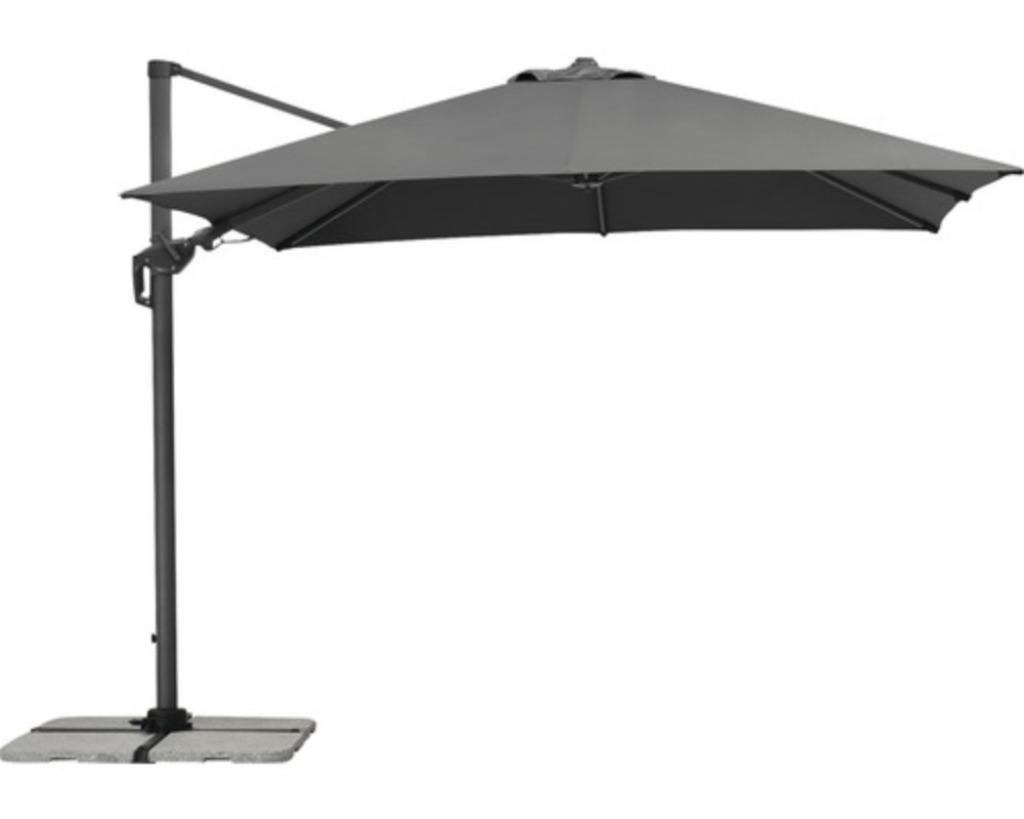 Parasol RHODOS Twist 3 x 3 m of RHODOS Grande 4 x 3, Ophalen, Nieuw, Zweefparasol, Verstelbaar