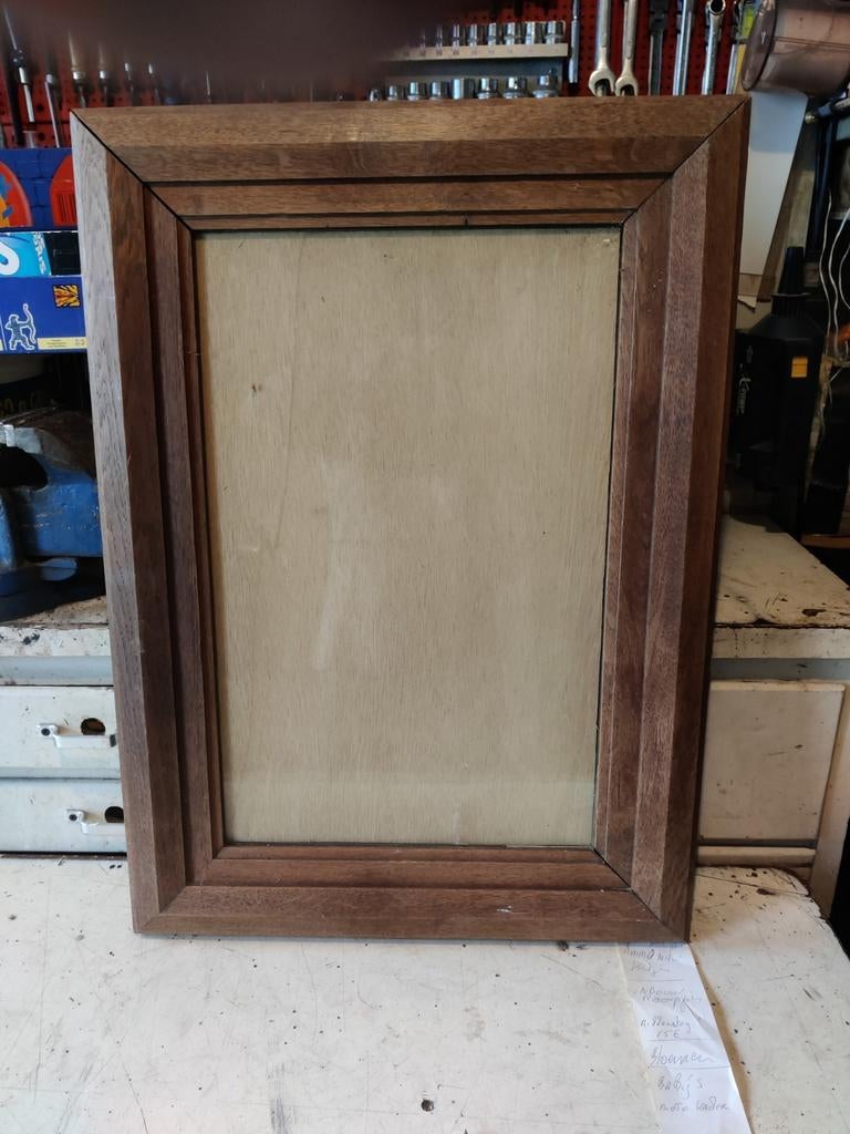 Houten kader met glas, Huis en Inrichting, Woonaccessoires | Lijsten, Ophalen, Gebruikt, 50 tot 75 cm, 50 tot 75 cm