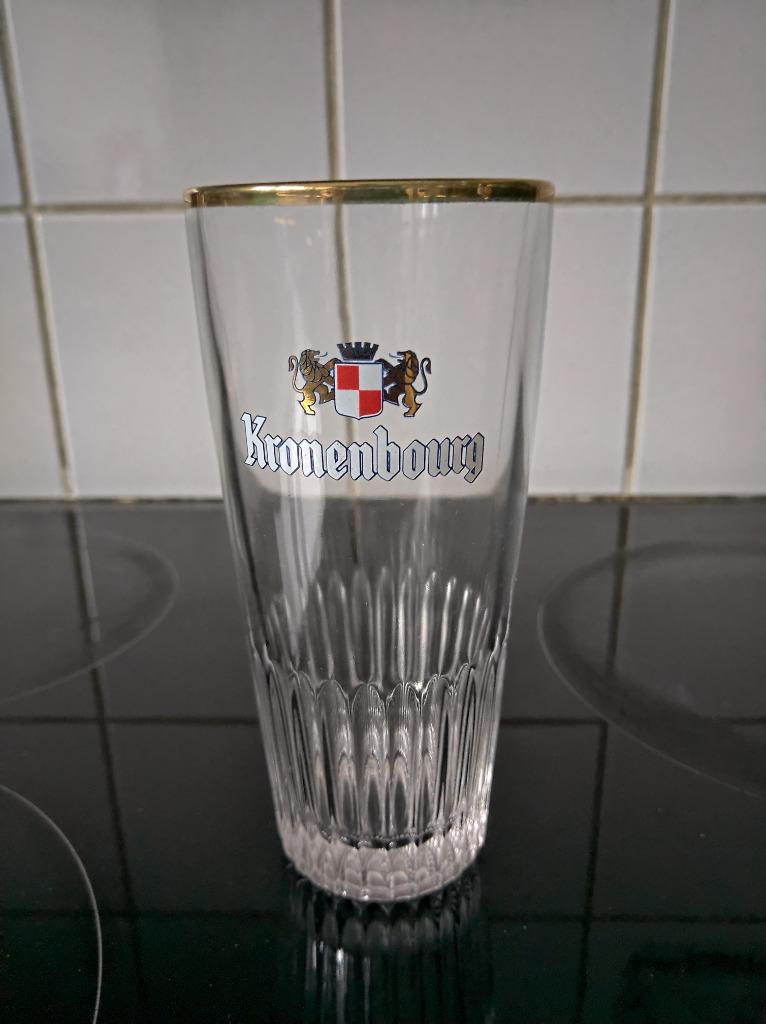 GLAS KRONENBOURG PILS TE KOOP, Verzamelen, Ophalen of Verzenden, Zo goed als nieuw, Bierglas