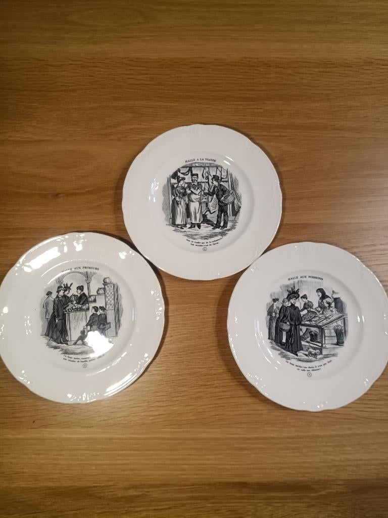 Set van 3 borden van Boch La Louvière -Les Halles” collecti, Antiek en Kunst, Ophalen of Verzenden