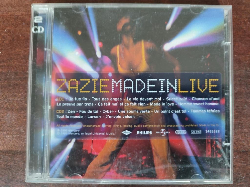 2 CD : ZAZIE - MADE IN LIVE, Enlèvement ou Envoi, Comme neuf