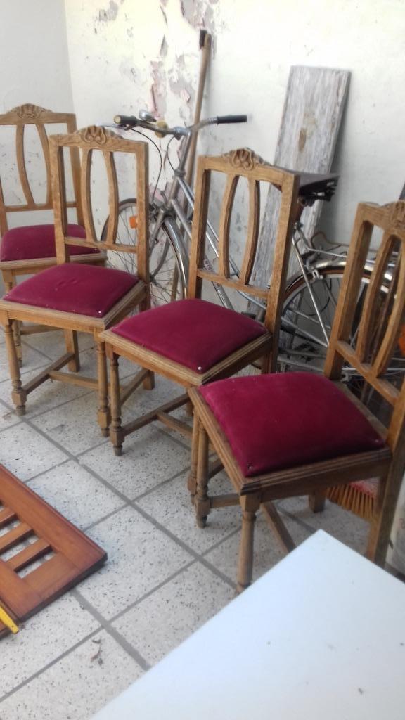 4 Antieke eettafelstoelen in Louis Philippe stijl, Antiek en Kunst, Ophalen