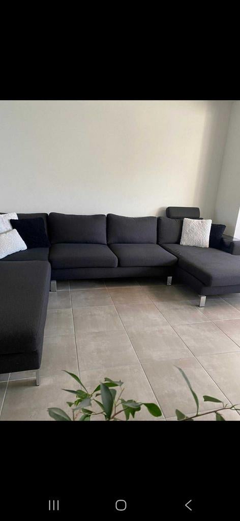 Canapé d'angle en U gris foncé, Enlèvement, Tissus
