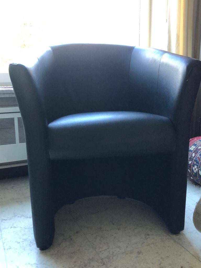 Kuipzetel in zwart kunstleer in goede staat, Ophalen, Zo goed als nieuw, Overige materialen