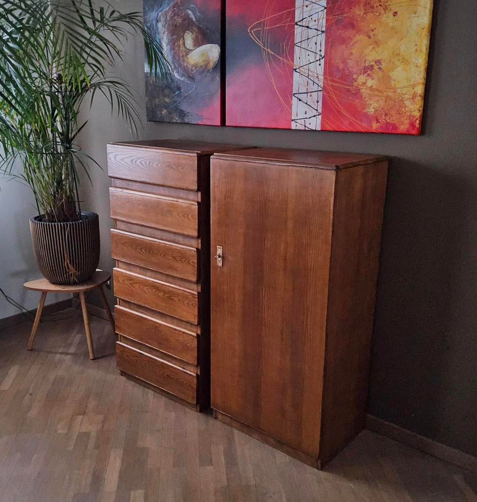 Set van 2 vintage kasten, Huis en Inrichting, Kasten | Overige, Ophalen, Zo goed als nieuw