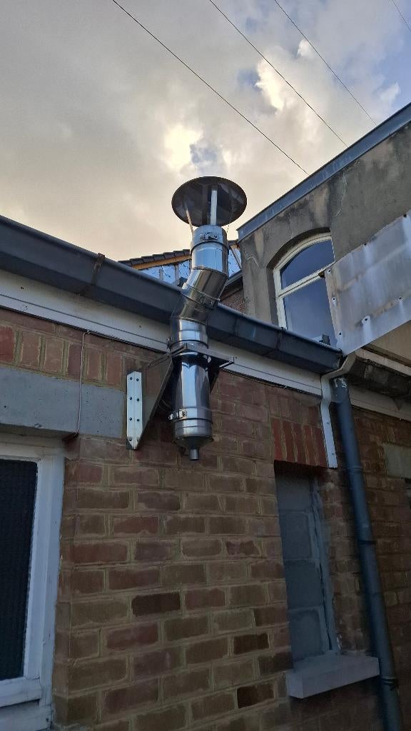 A vendre sortie inox de cheminée 130mm, Huis en Inrichting, Haarden, Ophalen, Zo goed als nieuw, Hangende haard, Gashaard