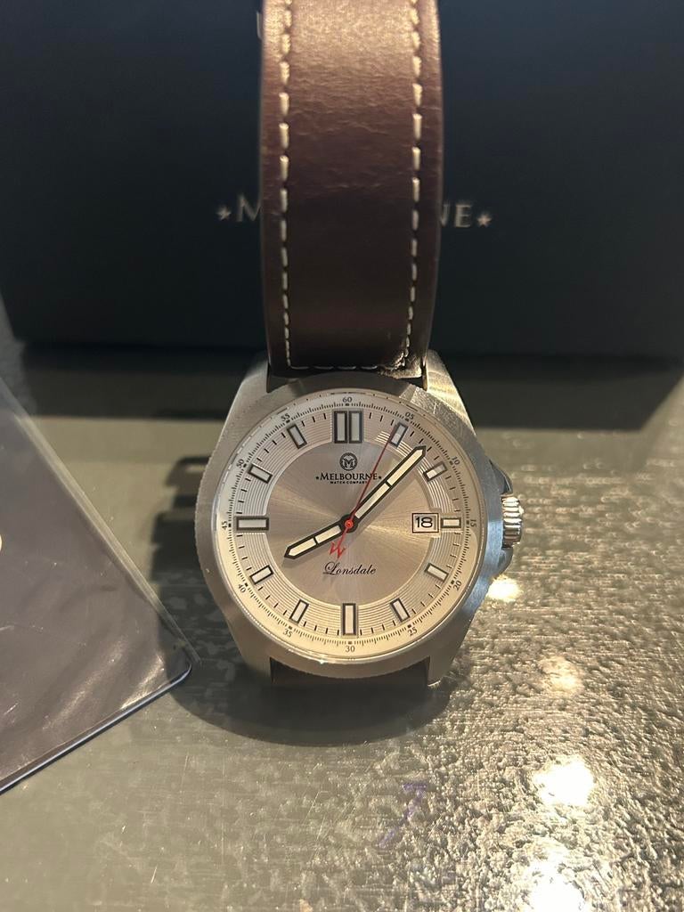 Montre Automatique melbourne, Enlèvement, Utilisé, Montre-bracelet, Cuir