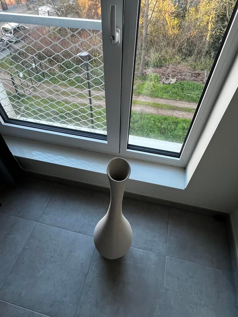 Grand vase décoratif 80 cm – style moderne beige/taupe, 75 cm ou plus, Autres couleurs, Poterie ou Porcelaine, Comme neuf