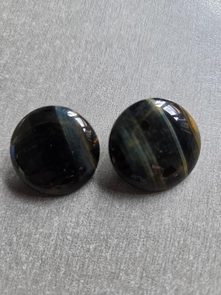 Zwarte oorbellen halfedelsteen, Handtassen en Accessoires, Oorbellen, Ophalen, Overige materialen, Zwart, Nieuw