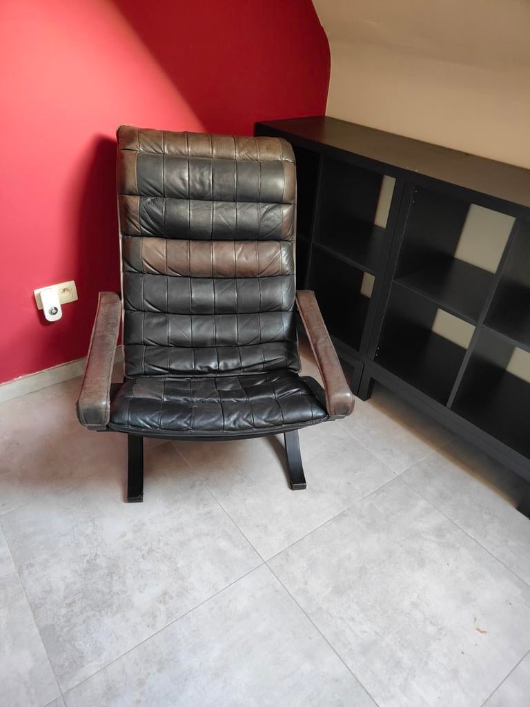 Fauteuil cuir pliable, Antiquités & Art, Enlèvement ou Envoi