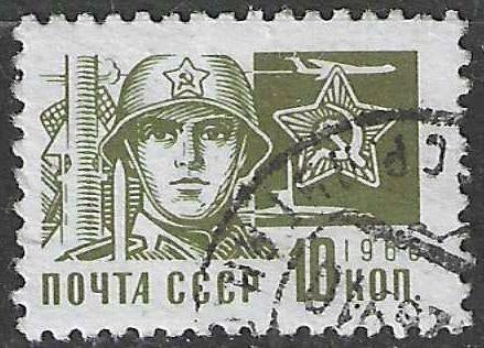 Rusland 1966/1969 - Yvert 3165 - Soldaat - 10 k.  (ST), Postzegels en Munten, Postzegels | Europa | Rusland, Verzenden, Gestempeld