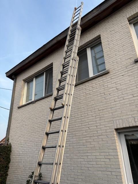 Professionele stevige alu 3 delige ladder 3x16 Petry, Doe-het-zelf en Bouw, Ladders en Trappen, Ophalen, Nieuw, Ladder, 4 meter of meer