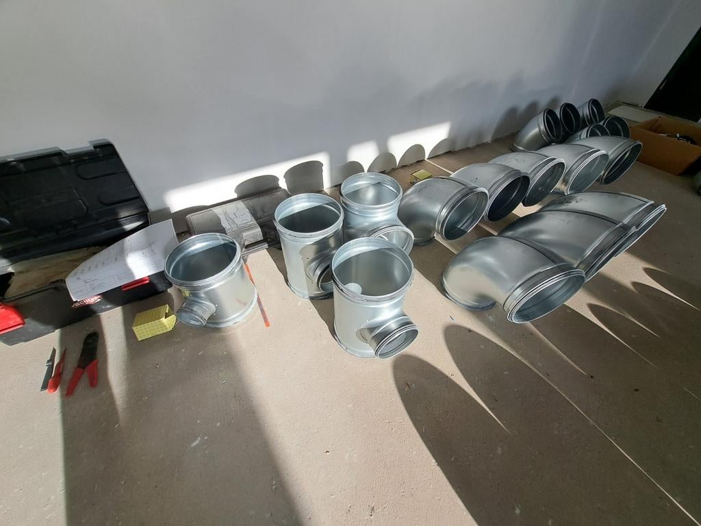 Overschot ventilatiebuizen gegalvaniseerd, Doe-het-zelf en Bouw, Ventilatie en Afzuiging, Nieuw, Ophalen