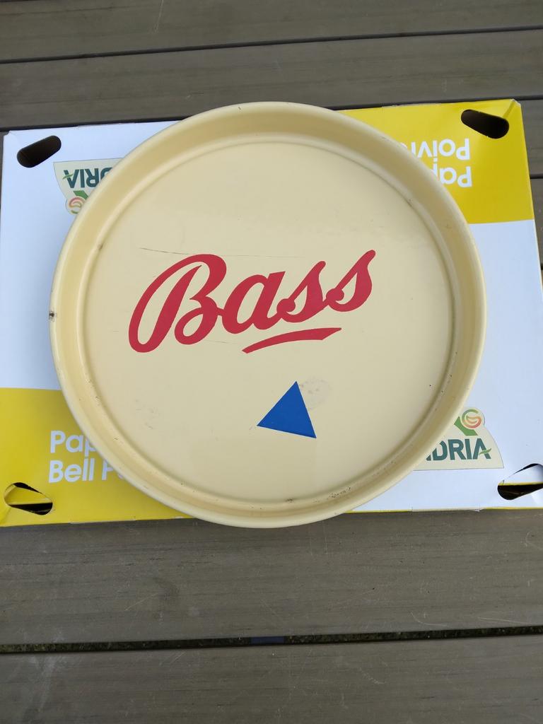 Emaille  bierplateau  van Bass pale ale stout, Verzamelen, Ophalen of Verzenden