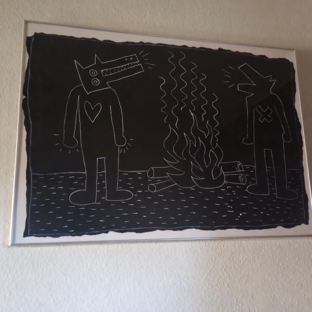 Haring Keith zeldzame subway drawing zeer groot, Enlèvement