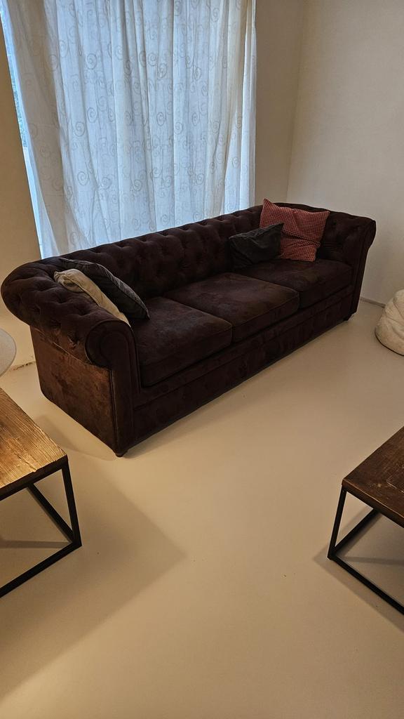 Chesterfield - Canapé-lit 3 places en daim, Enlèvement, Comme neuf