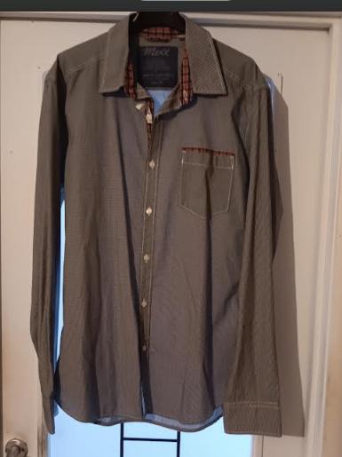 Chemise blanc & bleu MEXX L NEUF, Enlèvement ou Envoi, Neuf, Bleu, Tour de cou 41/42 (L)