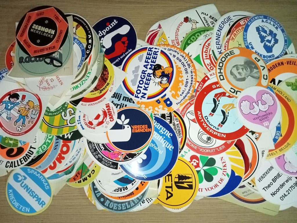 Reclame stickers, Ophalen of Verzenden, Gebruikt, Bedrijf of Vereniging