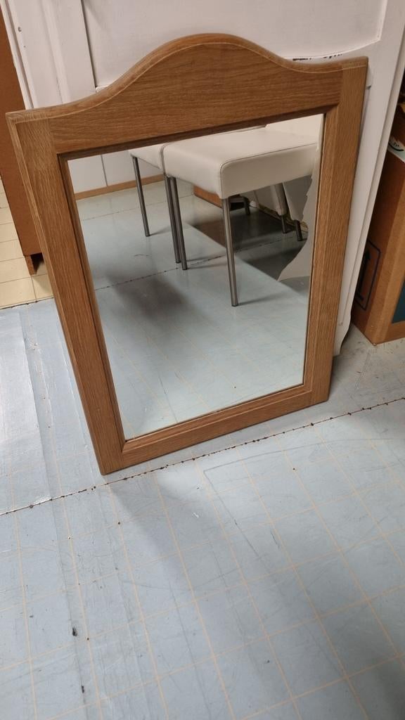 Grand miroir  en chêne  massif artisanal, Enlèvement