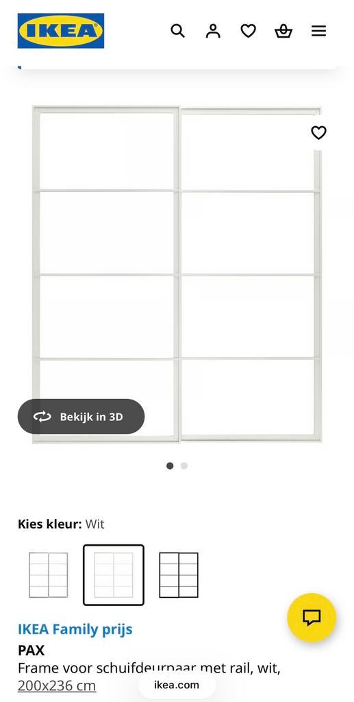 Ikea schuifdeuren met rails wit, Ophalen, Nieuw, 200 cm of meer, 200 cm of meer