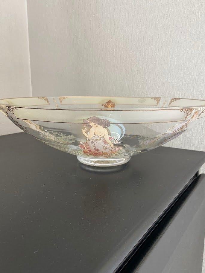 Grote porseleinen schaal van GOEBEL, gedecoreerd door MUCHA, Antiek en Kunst, Ophalen