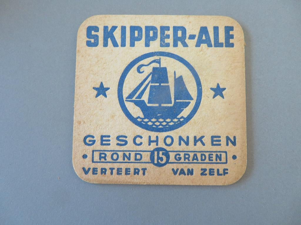 oud bierviltje Skipper - Ale Campina Dessel, Ophalen of Verzenden, Zo goed als nieuw, Viltje(s), Overige merken