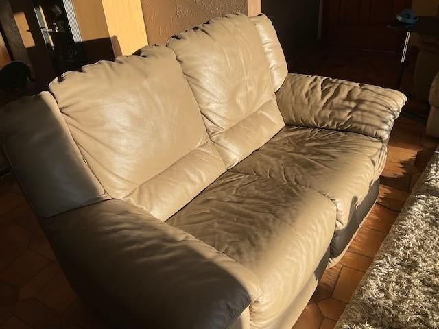 Lederen 2-zit met elektrische relax, Huis en Inrichting, Ophalen, Gebruikt, 150 tot 200 cm, Tweepersoons