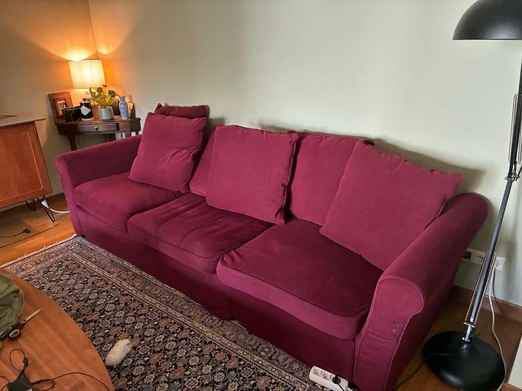 Gratis af te halen; zetel, Ophalen, Gebruikt, Klassiek, cottage, warm, tijdloos, Driepersoons