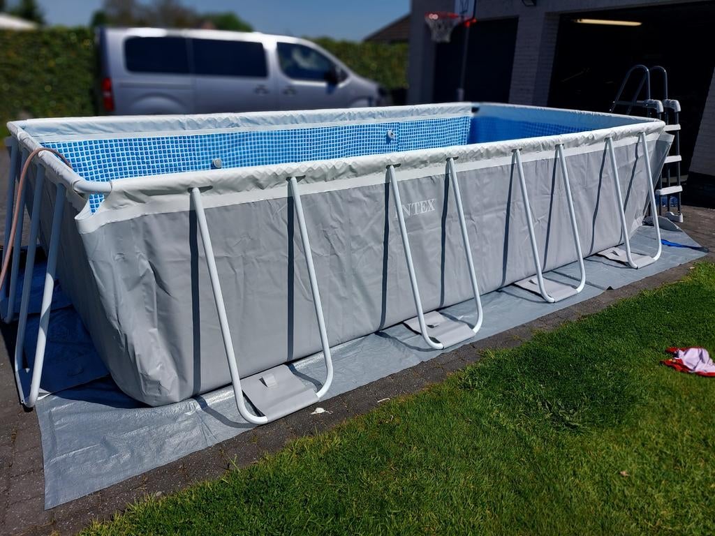 Intex zwembad 488x244, met zandfilter en verwarming, Tuin en Terras, Ophalen, Opzetzwembad