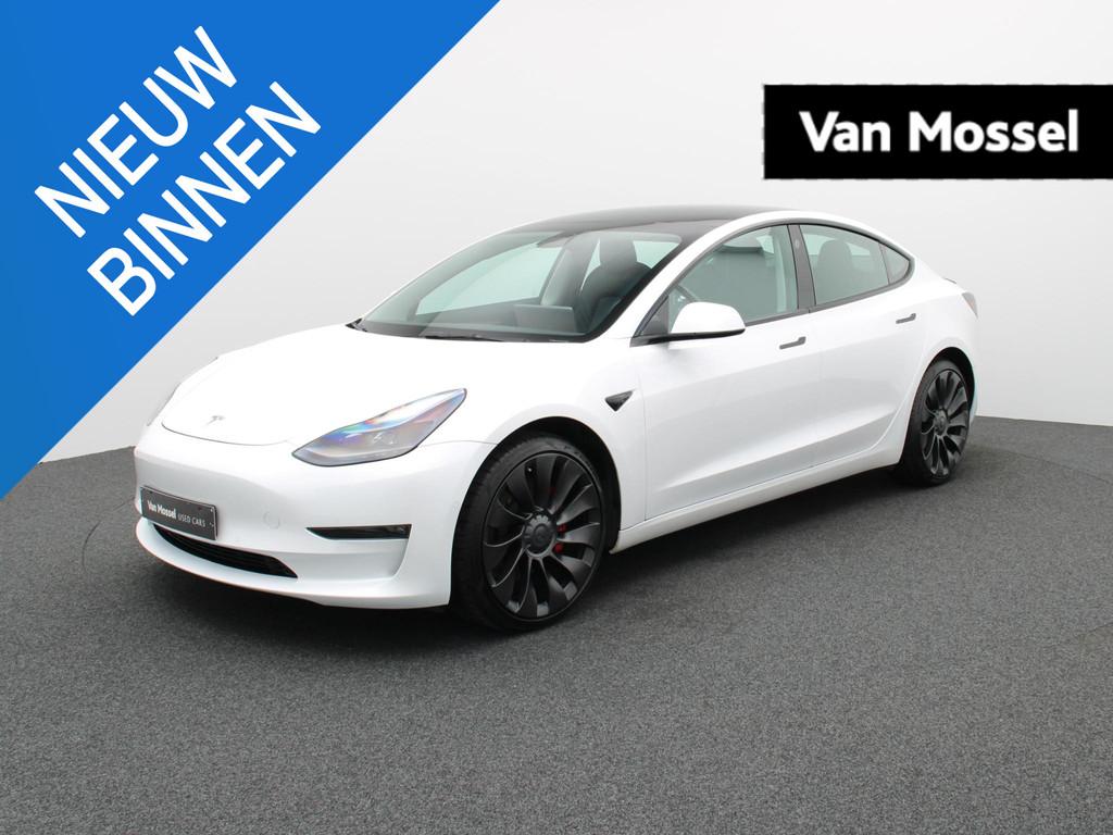 Tesla Model 3 Performance Dual Motor AWD SOH 99% | LEDER | P, Auto's, Tesla, Automaat, 4 deurs, Stof, Gebruikt