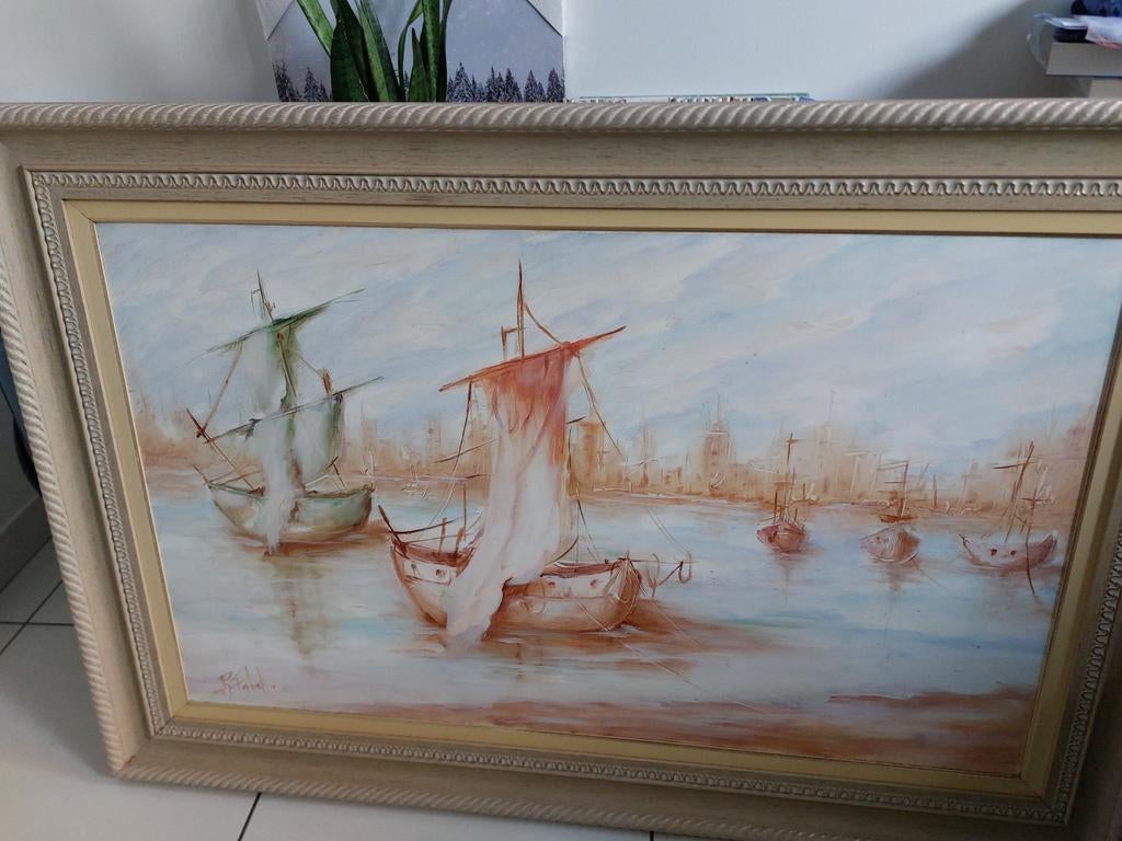 Grand tableau décoratif encadré – Voiliers / Marine – Très, Huis en Inrichting, Woonaccessoires | Lijsten, Ophalen