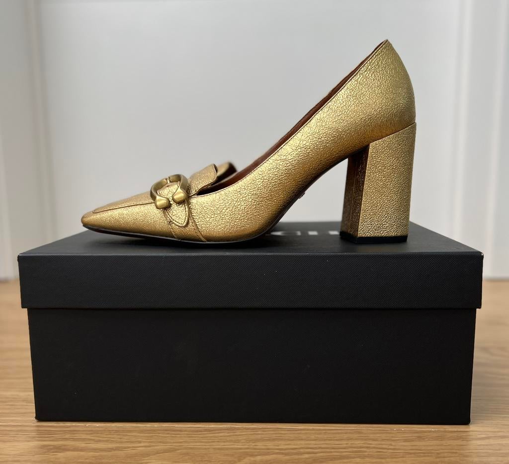 Escarpins « Coach » en cuir doré, ANDERE, Enlèvement, Neuf, Autres couleurs