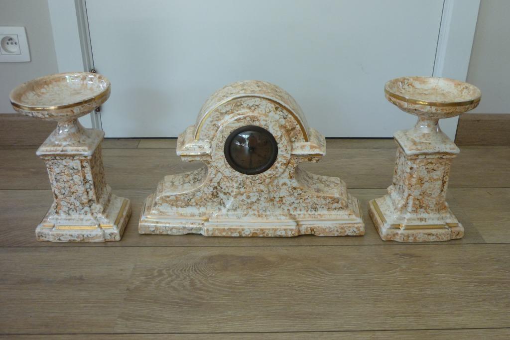 Driedelig kaststel in aardewerk, Antiquités & Art, Enlèvement ou Envoi