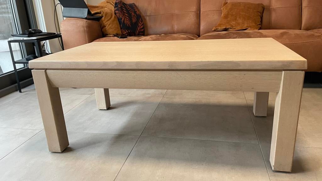 Eiken salontafel, Ophalen, Gebruikt, 100 tot 150 cm, Eikenhout