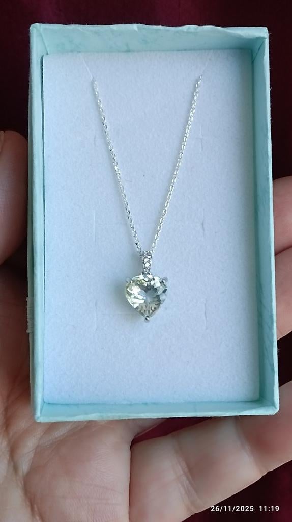 Pendentif en argent massif avec aigue-marine de Brésil, Bijoux, Sacs & Beauté, Neuf, Enlèvement ou Envoi, Avec pierre précieuse