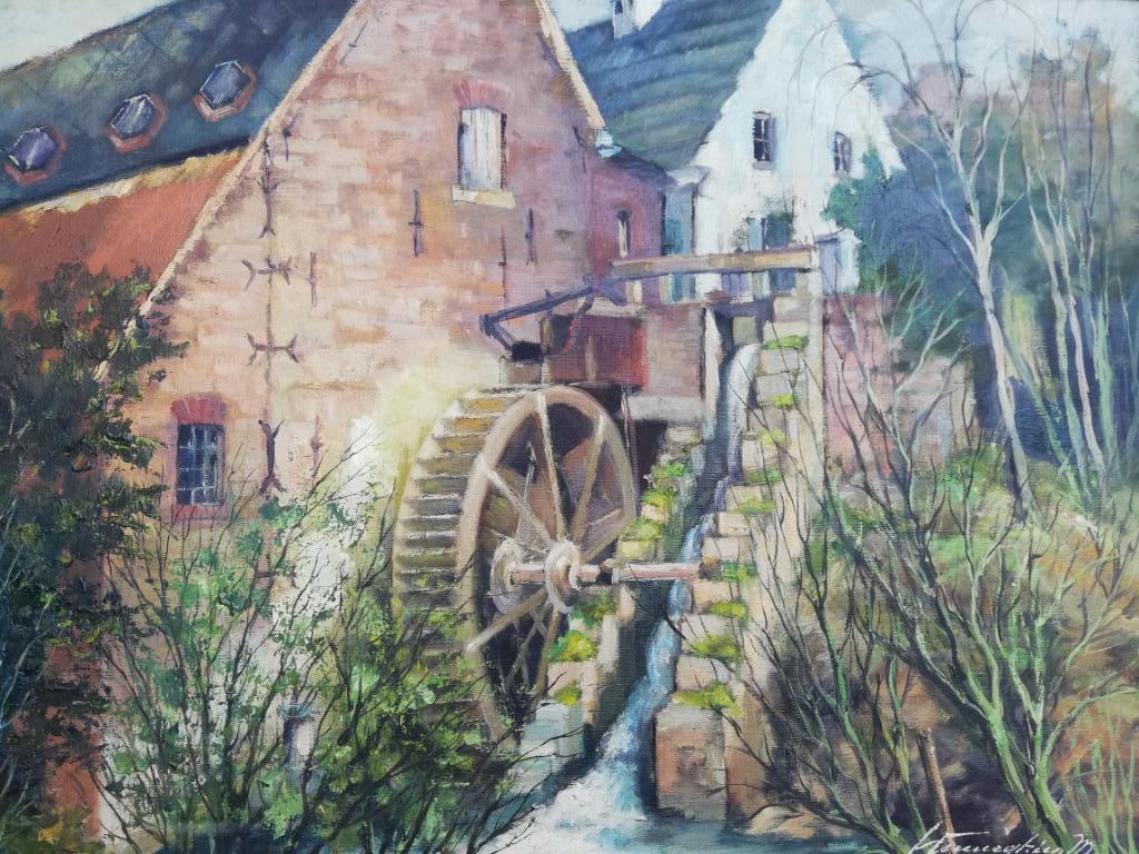 Marcel Henneghien - de Moldergemmolen - olie op doek - 1978, Ophalen