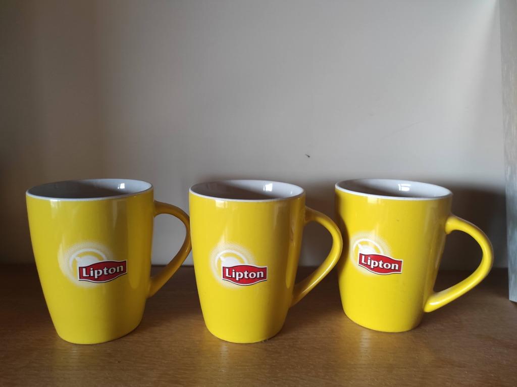 Lipton  3 grote  nieuwe  mokken / tassen, zie foto., Verzamelen, Ophalen of Verzenden, Zo goed als nieuw, Porselein, Kop en/of schotel