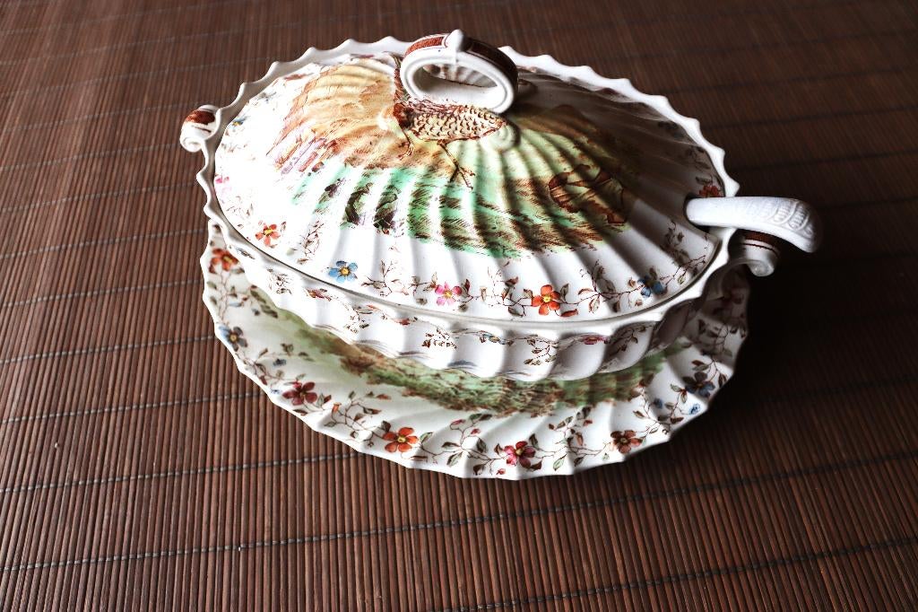 Antiek porseleinen Copeland Spode Cowslip terrine, Antiquités & Art, Enlèvement