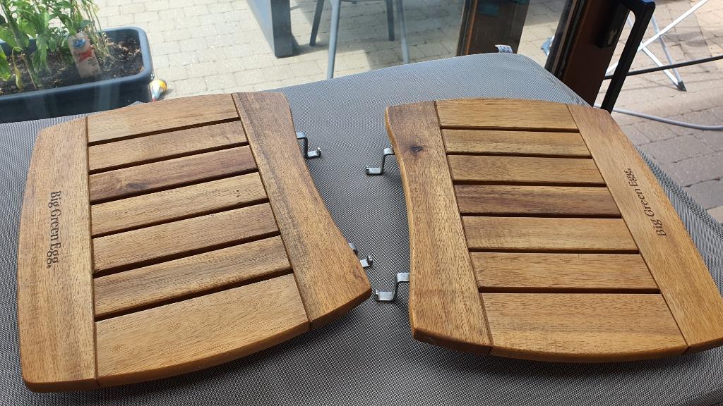 Big Green Egg zijplankjes - Minimax (set van 2), Tuin en Terras, Houtskoolbarbecues, Zo goed als nieuw, Ophalen of Verzenden
