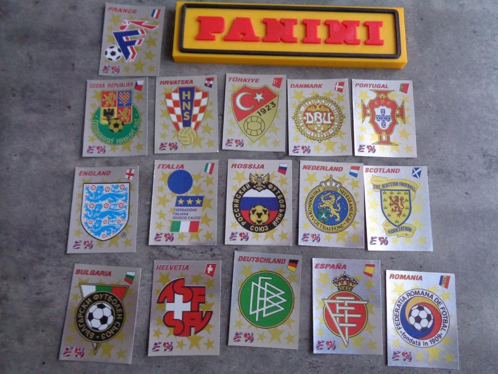 AUTOCOLLANTS DE FOOTBALL PANINI EMBLÈMES EURO 96 CE 16X BADG, Enlèvement ou Envoi
