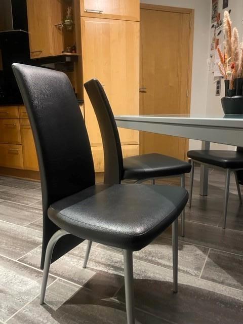 lederlook stoelen zwart met hoge rugleuning, Ophalen, Gebruikt, Zwart, Overige materialen